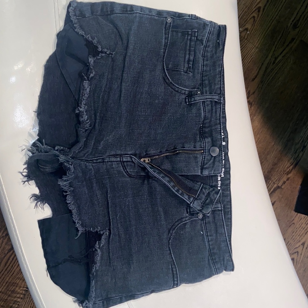 Black jean shorts